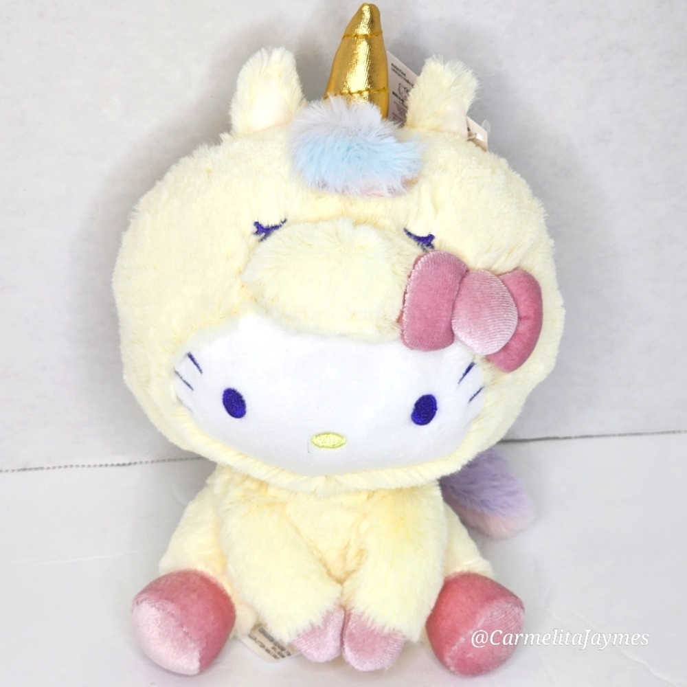 HELLO KITTY 🦄 GUND X Sanrio Yellow Hello Kitty Unicorn Plush ☆》NWT 《☆ - Picture 6 of 8